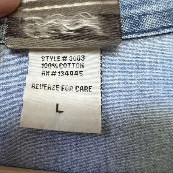 Vintage Denim Shirt Sunflower Handpainted Size Large Boho Artsy Unique Kansas - Picture 5 of 9